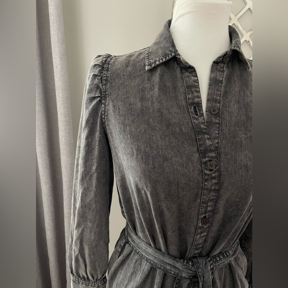 Rails Adele Black Acid Wash Button Down Dress Siz… - image 4